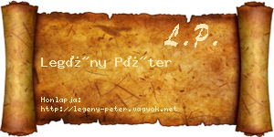 Legény Péter névjegykártya