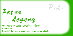 peter legeny business card