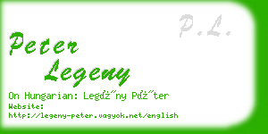 peter legeny business card